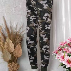 Jogger Army Panjang Wanita Import Bahan Katun Premium Fit XXL/90KG