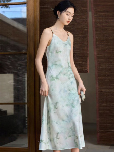 XIANGYING | Đầm Suông In Hoa Phong Cách Trung Quốc Cổ V