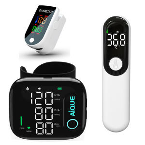 JINGLANG | JUSTLANG Combo Set Wrist Blood Pressure Monitor LED Forehead Thermometer 1S Infrared ℃℉ Baby Adult Pulse Fingertip Oximeter