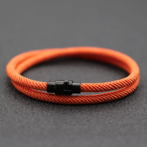 Simple Style Men Rope Bracelet Double Layer Survival Braclet Homme Accessories Boyfriend Gift Magnet Buckle Pulsera Hombre Joias