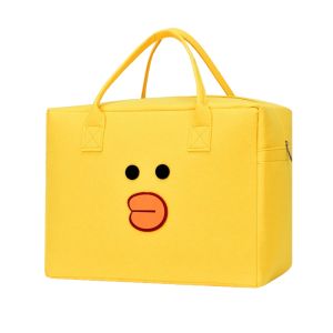 Large Capacity Felt Travel Bag with Playful Cartoon Twist MZ01