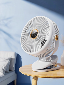 Desktop Portable Fan Quiet Office Table USB Charging Fan Dormitory Student Home Fan Large Wind Power Clip Type Table Bed Clamp Fan Car Outdoor Super Long Endurance 8 Inch 2510