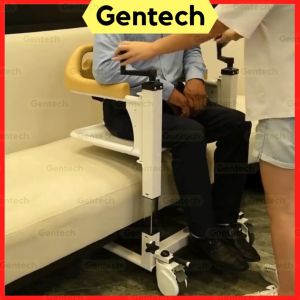 4in1 Hand Crank Transfer Wheel Chair Patient Lift Chair with Commode Bed to Bath Chair For Disabled Medical Wheelchair