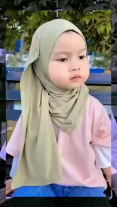 Hijab anak kancing bunga sakura/hijab instan anak/pasmina anak 2-6 thn