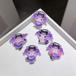 Kuromi Acrylic Hair Accessories Cute Girls Duckbill Clip Sparkling Powder Childrens Hair Accessories Fashionable Hairpins
