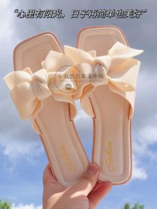 Kazuki Butterfly Knot Slippers Womens Summer Outdoor Wear 2025 New Fashion Cloth Strap Tassel Versatile Sandals