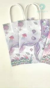 6pcs Mermaid Tail Handheld Bag Lootag Gift Bag for Mermaid Theme Birthday Party Decorations Supplies