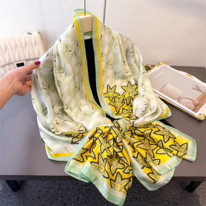 Khăn Choàng Cổ Giả Lụa In Hoa Màu Sáng Dành Cho Nữ Khăn Choàng Đa Năng Ấm Áp Thời Trang Lớn Cho Mùa Thu