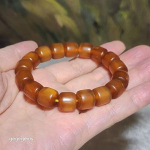 Premium 11.5mm+ Tibetan aged barrel beads bracelet