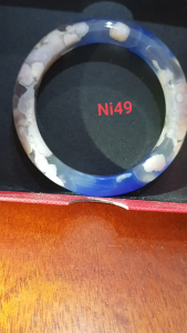 🌺Vòng tay Nữ  Bản Hẹ Đá Mã Não Xanh Dương Đậm Bông Bông đều 2 bên vòng quá đẹp Vòng tay Ni 49mm x Cao 11mm x dầy 8mm nữ mệnh Thủy mệnh Mộc tay nhỏ 35kg - 48kg có 850k ạ