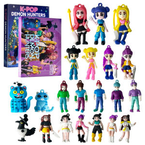 KPop Demon Hunters 24pcs Advent Calendar Box Kawaii Acrylic Keychain HUNTR X Rumi Mira Zoey Jinu Kid Surprise Box Toy Gift