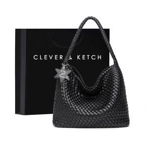 Fashionable Large Capacity Woven Tote Bag Womens Underarm Bag 2025 New Style Casual Commuter Bag Soft Handle Magnetic Buckle