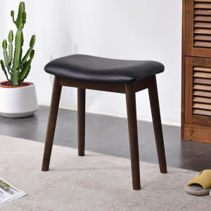 Comfortable Soft Padded Wooden Saddle Stool for Dining Table Living Room Multi Functional Home Furniture Rubber Wood Material
