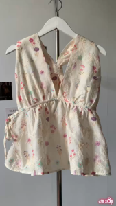 8 màu 2 lớp áo linen cổ V nhún xoắn lưng cột nơ 2 bên eo gợi cảm thanh lịch basic dễ mặc dễ phối freesize cam kết nhận hàng như video shop tự quay AVIA TOP