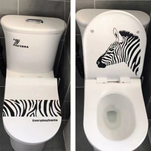 Accessible Luxury Stickers Ins Style Stylish Creative Zebra Toilet Stickers Bathroom Modern Wall Stickers Waterproof Stickers
