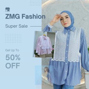 ALZETHA HERITAGE LACE BLOUSE KEMEJA SALUR BROKAT WANITA