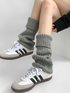 Nighttime Study Room Knitted Sock Covers Womens Mid-Calf Bell Bottom Woolen Warm Simple Design Leggings for Spring Autumn