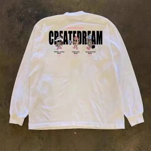 Charge the Price First!!! American Retro Oversize Letter Long Sleeves T-shirt Street All-Match Spring and Autumn Bottoming Shirt