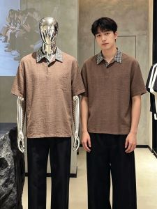 OUMULONG | Retro Classic Linen Polo Shirts for Men