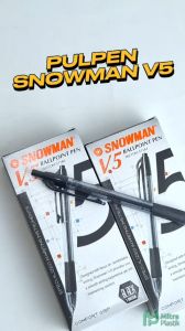 Pulpen Snowman V5 Ballpoint Hitam Pen 0.7 mm V-5