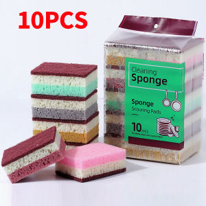 10pcs/5pcs-High density sponge cleaning cloth dishwashing cloth non greasy kitchen and catering supplies sponge brush pot an