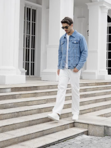 Áo Khoác Jeans Nam Xanh Dương Basic Cao Cấp Denim Jacket Form Slim Fit Co Giãn Nhẹ Áo Bò Nam Phối Đồ Cá Tính| EM XINH SHOP