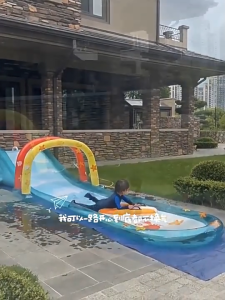 INTEX Inflatable Slide Rectangular Family Paddling Pool Kids Ocean Ball Pool Single High-speed Track Childrens Inflatable Track Slide Swimming Pool Childrens Slide