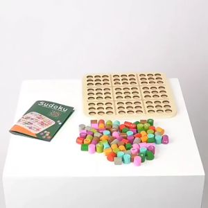 Trò chơi giải dố Sudoku bằng gỗ nhiều màu sắc tăng tư duy logic cho bé và người lớn