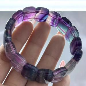สร้อยข้อมือฟลูออไรต์หลากสีคริสตัลธรรมชาติสีสันสดใสและคริสตัลใส