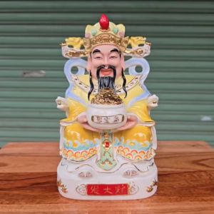[8inch] Tượng Thần Tiền Sứ Đức Hóa Cao Cấp Hàng Nhập Đài Loan Cao 21cm Màu Vàng