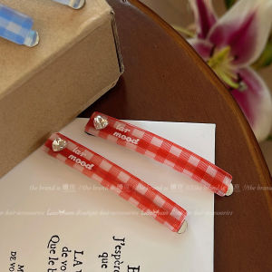 Korean Style Transparent Grid Hair Clips Side Bangs Hair Accessories One Word Clip on Headwear Fashionable New 2025 Design