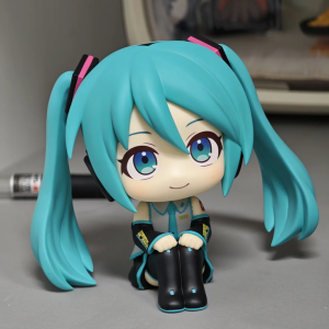 Bandai | Anime Look Up Hatsune Miku Handmade Sitting Q Version PVC Model Animation Peripheral Ornaments