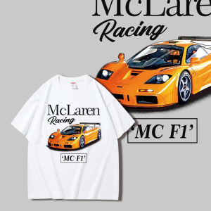 F1 Formula Racing Car Pattern T-Shirt Pure Cotton Mens Half Sleeve Karting Short Sleeve Trendy Brand Personality Gift T-Shirt