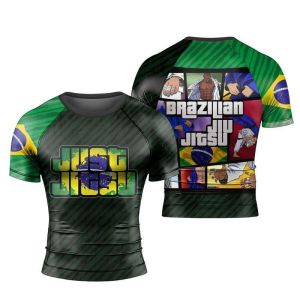 hot toys | Áo Thun Thể Thao Nam Chất Liệu Nhanh Khô Kiểu Dáng Brazil BJJ Tay Ngắn Cổ Tròn In Hình Dùng Cho Tập Luyện Võ Thuật Thể Dục Thể Hình Phòng Gym.