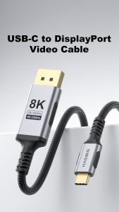 Hagibis 8K USB C to DisplayPort 1.4 Cable Super Soft Bi-directional Type-c to DP Cable High Refresh Rate 2K360Hz 4K144Hz 240Hz Compatible with Thunderbolt 4/5 for Mac book Pro Laptops Tablets Cell Phones
