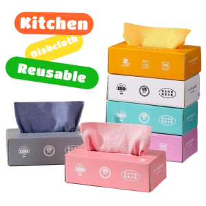 10/20pcs/box Dish Cloth Towel Reusable Absorbent Pull-Out Kitchen Dishcloth Scouring Pad Lazy Rag