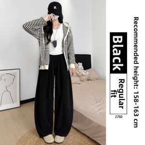 YAYANGREN | Marled Brown Casual Wide Leg Corduroy Pants
