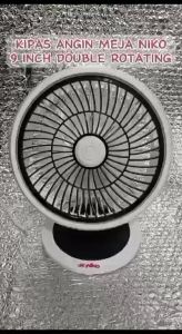 NIKO KIPAS ANGIN MEJA 9" ROTATNG DESK FAN NIKO NK-906A 9 KIPAS MEJA ROTASI/KIPAS MEJA 9 INCI PUTIH/KIUPAS MEJA PORTABLE/KIPAS ANGIN MEJA PORTABLE/KIUPAS ANGIN MEJA 9 INCI ROTASI
