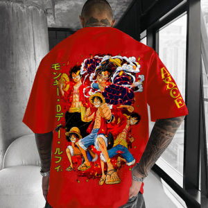 เสื้อยืดคอกลมแขนสั้นลายวันพีซ ลูฟี่ โซโล ผ้าฝ้าย พิมพ์ลาย สไตล์อเมริกัน ทรงหลวม สปอร์ต ปี 2025 สำหรับผู้ชายและผู้หญิง