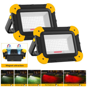 1pc LED Work Light 5 Modes LED Battery Spotlight With Magnetic Portable Rechargeable Camping Lamp Construction Site Lamp