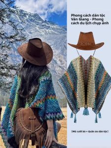 BILLI ZILLY | Khăn Quàng Vintage Dân Tộc cho Phụ Nữ Mùa Thu Đông Du Lịch