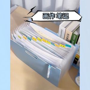 Expanding File Bahan Tebal 13 Kompartemen A4 Vertikal Pengatur File Kapasitas Besar Desktop Vertikal