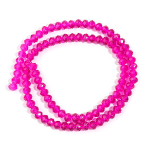 1String 3 4 6 8 10mm Hot Pink Crystal Beads Faceted Rondelle Glass Beads For Jewelry Making Rondelle Beads DIY Bracelets