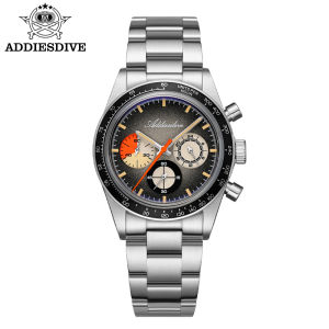 ADDIESDIVE 37mm Mens Luxury Watch 100m Water Resistance K1 Bubble Mirror Glass C3 Luminous Mens Stainless Steel Quartz Watch