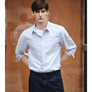 GIOVANNI VALENTINO | Áo Sơ Mi Dài Tay Sọc Cotton Phong Cách Thường Nhật