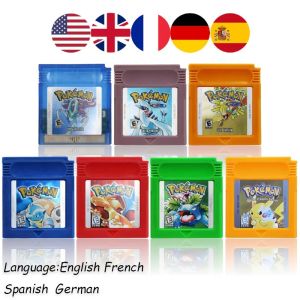 Takara Tomy | / NEW USA ESP FRA GBC Pokemon Cartridge Bundle Red/Blue/Crystal/Gold/Silver/Yellow/Green Multilingual Card Pokemon Game Card