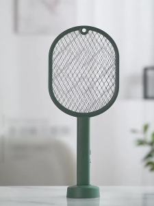 Fly Swatter Electric Racket Rechargeable Bug Zapper Racket Portable Foldable 2-in-1 Mosquito Killer Trap for Home Bedroom Patio