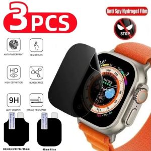 3PCS Privacy Hydrogel Film For Apple Watch Ultra 49MM 7 8 41MM 45MM Anti-spy Screen Protector For iWatch 9 5 6 SE 40MM 44MM 42MM