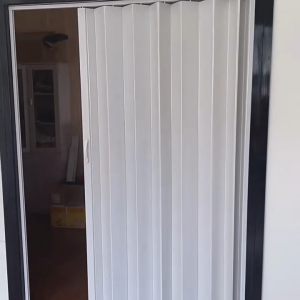 PVC Folding Door Sliding Door Indoor Household Partition Track Door Kitchen Bathroom Simple Complete Set for Room Bathroom Partition Temporary Use CR Plastic Door Easy Install