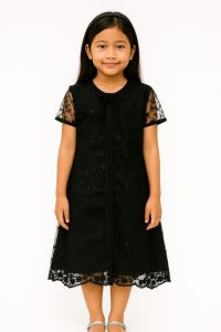 Dress Daisy tile bordir Brukat gliter mutiara tile mewah( Dress anak uk.6 7 8 9th)